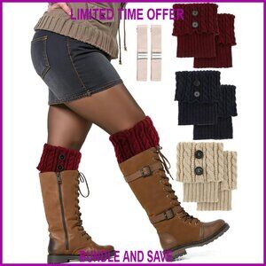 Extra Wide Calf Boot Cuffs Leg Warmers Plus Size Winter Accessory